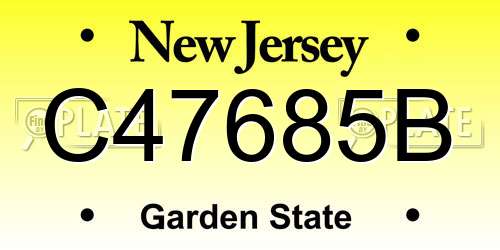 C47685B New Jersey License Plate