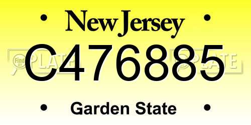 C476885 New Jersey License Plate