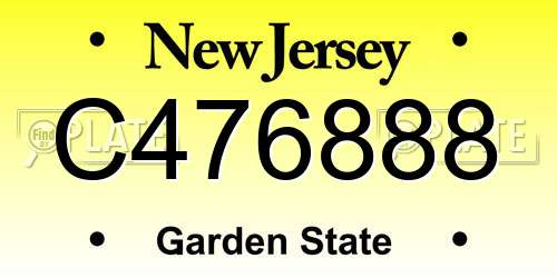 C476888 New Jersey License Plate