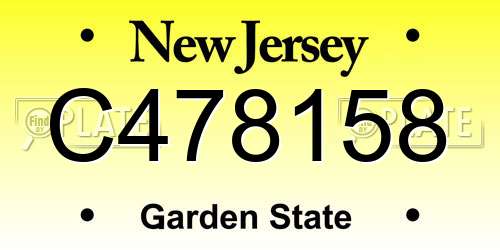 C478158 New Jersey License Plate
