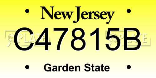C47815B New Jersey License Plate