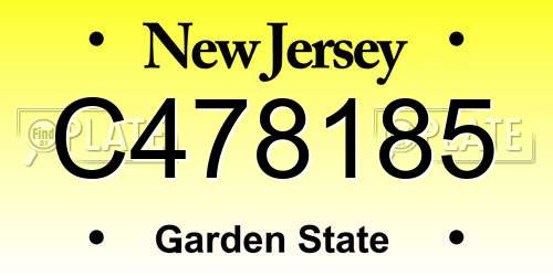C478185 New Jersey License Plate