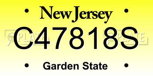 C47818S New Jersey License Plate
