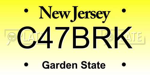 C47BRK New Jersey License Plate