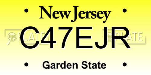C47EJR New Jersey License Plate