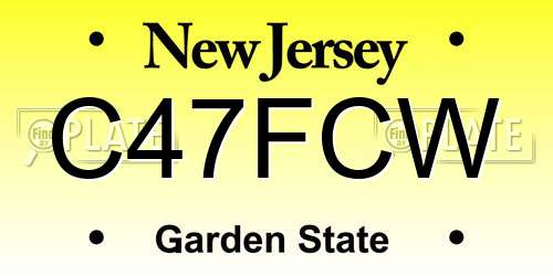 C47FCW New Jersey License Plate