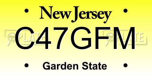 C47GFM New Jersey License Plate