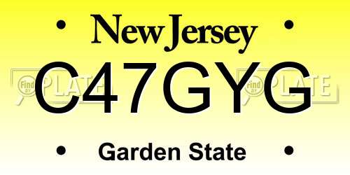 C47GYG New Jersey License Plate