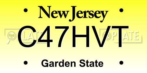 C47HVT New Jersey License Plate