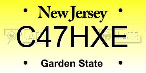 C47HXE New Jersey License Plate