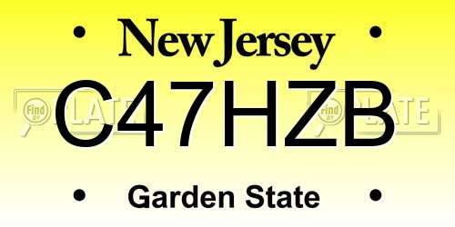 C47HZB New Jersey License Plate