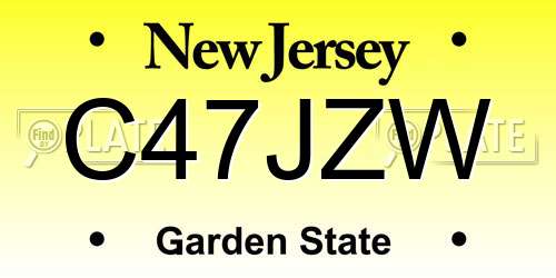 C47JZW New Jersey License Plate