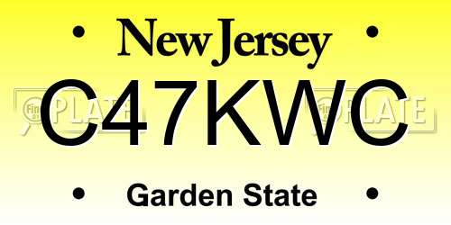 C47KWC New Jersey License Plate