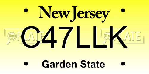 C47LLK New Jersey License Plate