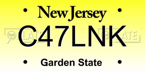 C47LNK New Jersey License Plate