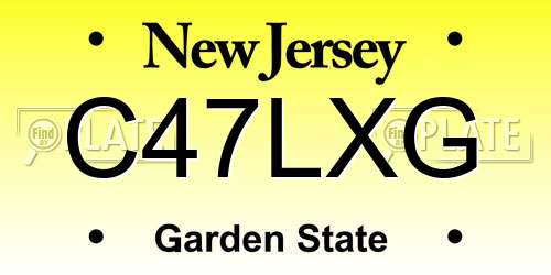 C47LXG New Jersey License Plate