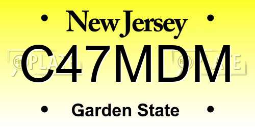 C47MDM New Jersey License Plate