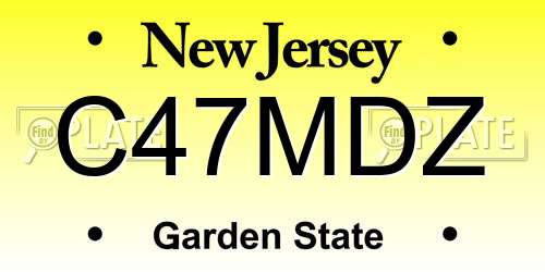 C47MDZ New Jersey License Plate