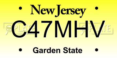 C47MHV New Jersey License Plate