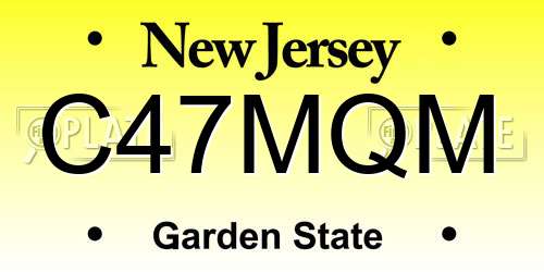 C47MQM New Jersey License Plate