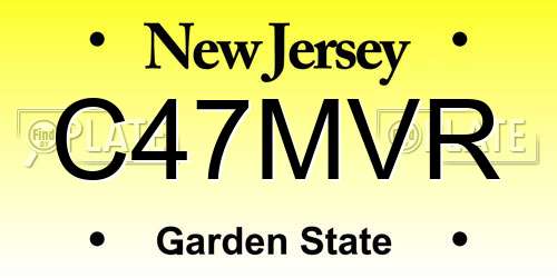 C47MVR New Jersey License Plate