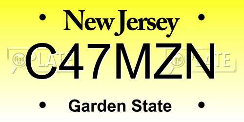 C47MZN New Jersey License Plate