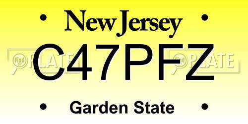 C47PFZ New Jersey License Plate