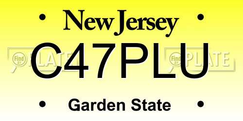 C47PLU New Jersey License Plate