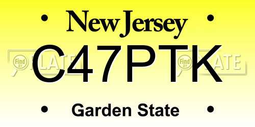 C47PTK New Jersey License Plate