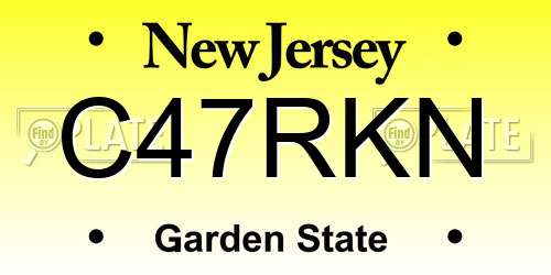 C47RKN New Jersey License Plate