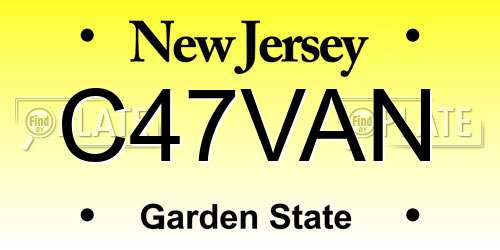 C47VAN New Jersey License Plate