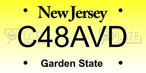 C48AVD New Jersey License Plate