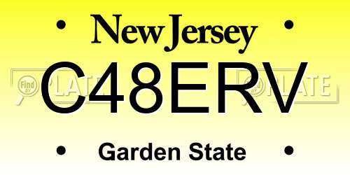 C48ERV New Jersey License Plate