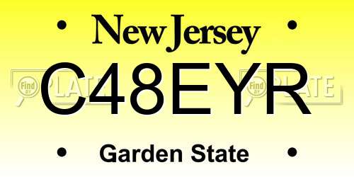 C48EYR New Jersey License Plate