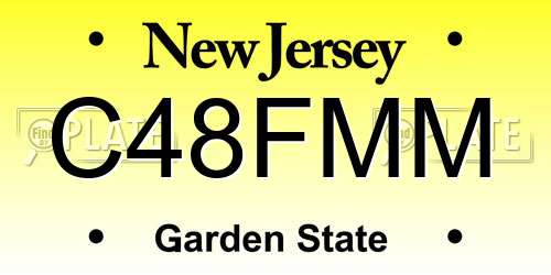 C48FMM New Jersey License Plate
