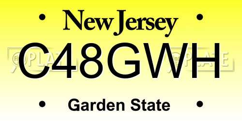 C48GWH New Jersey License Plate