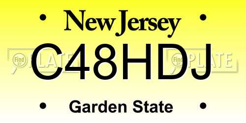 C48HDJ New Jersey License Plate