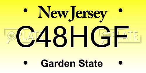 C48HGF New Jersey License Plate