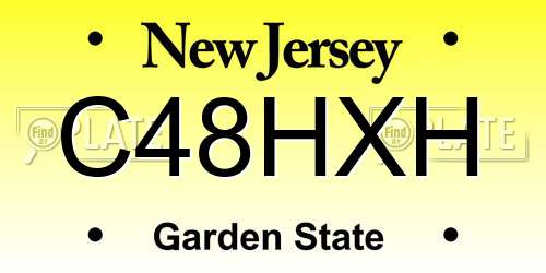 C48HXH New Jersey License Plate