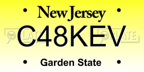 C48KEV New Jersey License Plate