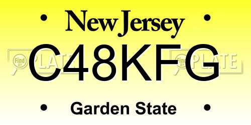 C48KFG New Jersey License Plate