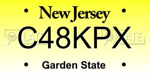 C48KPX New Jersey License Plate