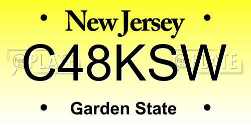 C48KSW New Jersey License Plate