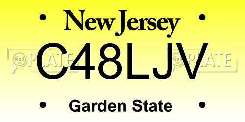 C48LJV New Jersey License Plate