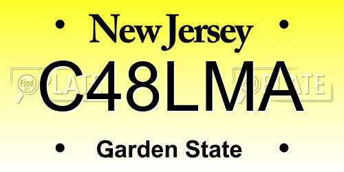 C48LMA New Jersey License Plate