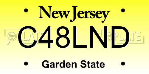 C48LND New Jersey License Plate