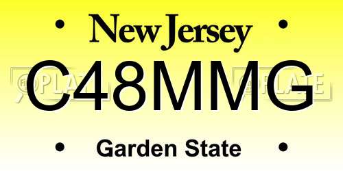 C48MMG New Jersey License Plate