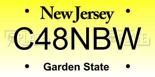 C48NBW New Jersey License Plate