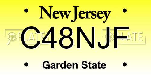 C48NJF New Jersey License Plate