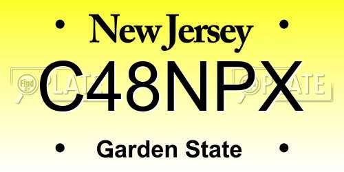 C48NPX New Jersey License Plate